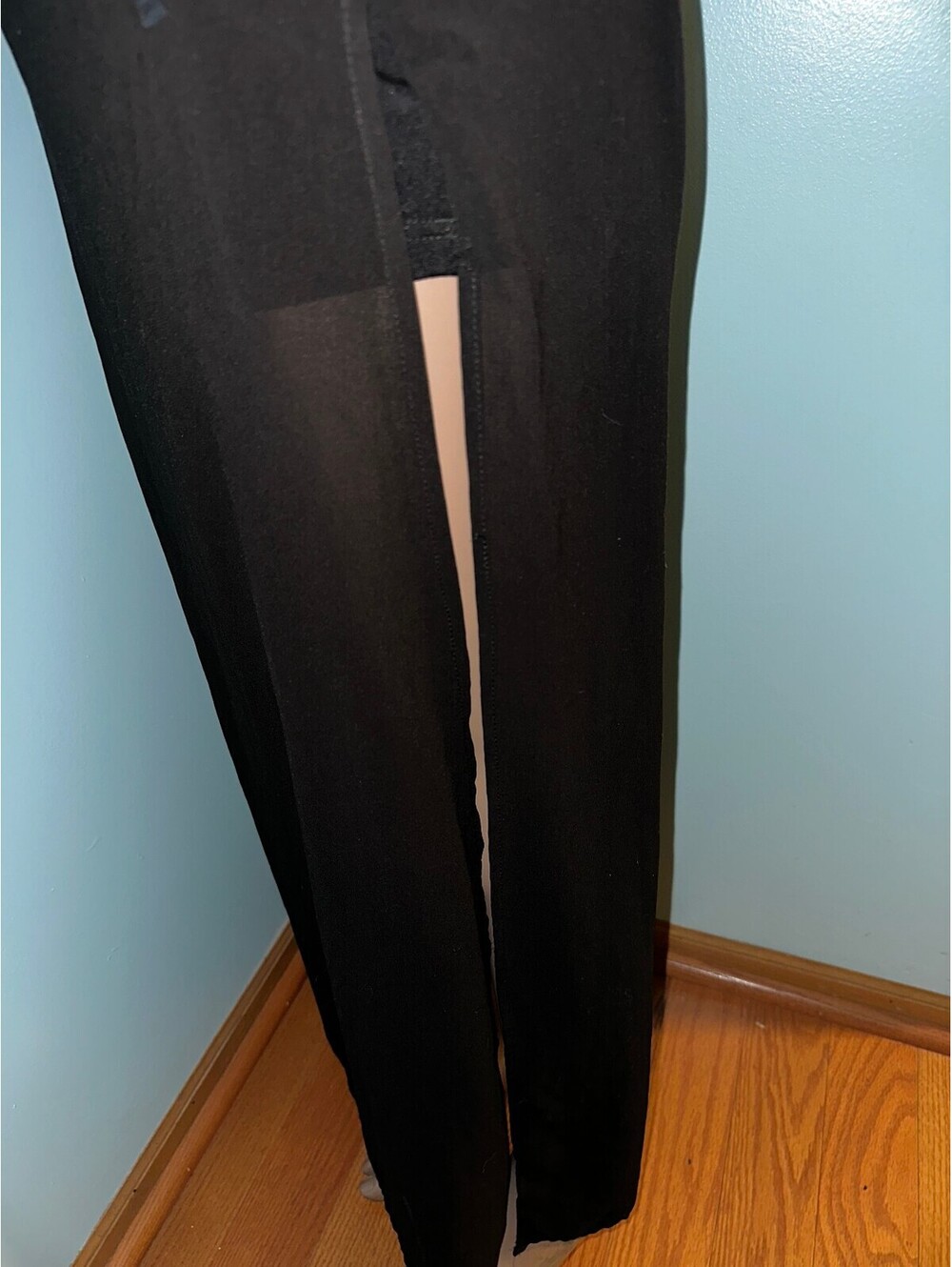 Black Sheer Maxi Skirt with Side Slit Shorts US 8/M - Picture 4 of 12